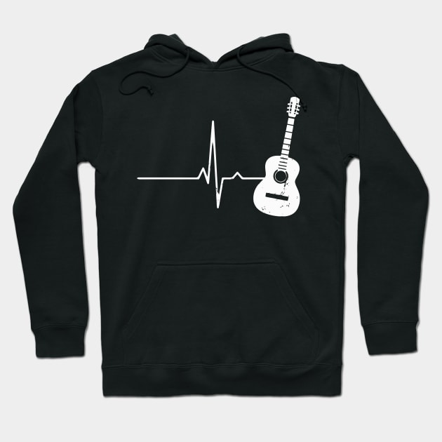 Acoustic Guitar Heartbeat Hoodie by tanambos